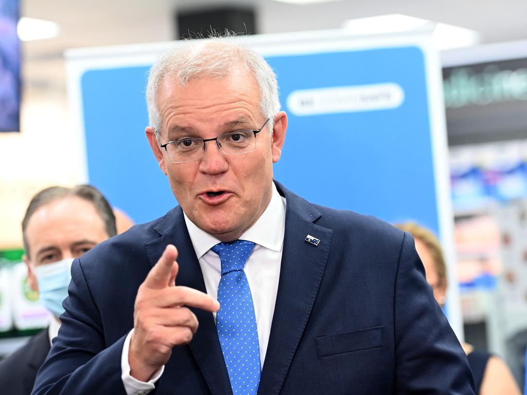 Prime Minister Scott Morrison says Australia will live with the virus. Picture: NCA NewsWire / Jeremy Piper