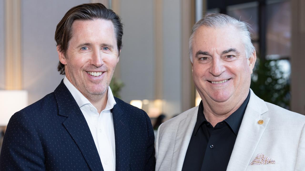 Andrew McLaren and John O'Shea for The Pulse at Langham X Bulgari High Tea, Tuesday May 2 2023. Picture: Celeste Humphrey