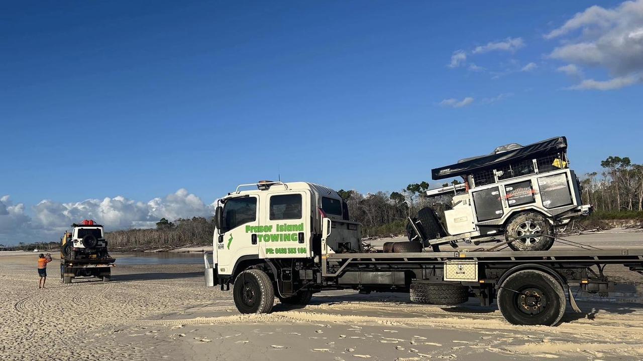 The car would not run again with such an inundation of saltwater, and repair costs would exceed the value of the car. Picture: Fraser Island Towing