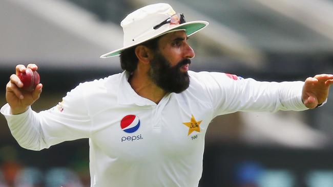 Misbah-ul-Haq in action at the MCG.