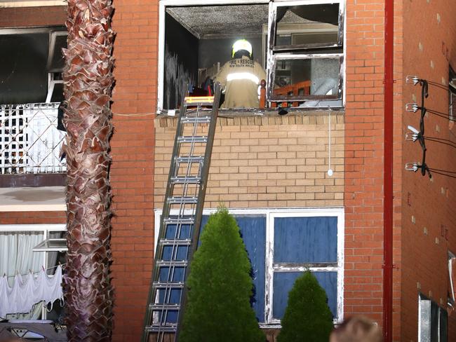 The children were passed to a passer-by out the second-storey window in Lakemba, western Sydney. Picture: Bill Hearne