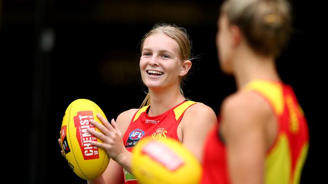 Serene Watson during a Gold Coast Suns AFLW training session on February 04, 2020 in Gold Coast, Australia. (Photo by Chris Hyde/Getty Images)