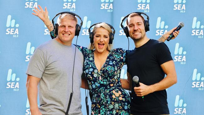 Ben Hannant, Bianca Dye and Dan Anstey were announced as Gold Coast’s number one breakfast radio show earlier this month. Picture: supplied