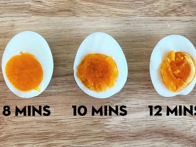 Pop your eggs in your air fryer and cook them between 8-14 minutes depending on your desired level of yolk gooeyness.