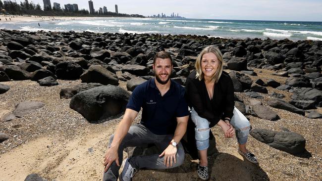 Gold Coast start-up business Travelshoot run by siblings Sarah Pearce and Tim Jones organise photographers to shoot your holiday activities so you don't have to take selfies. Photo: David Clark