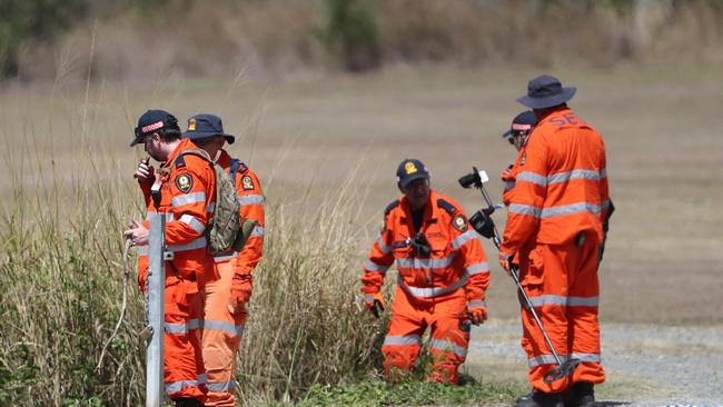 SES search fields and creeks around the crime scene in Zillmere. Pic Peter Wallis