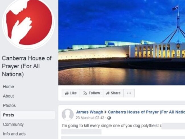 A Facebook post allegedly written by James Michael Waugh.