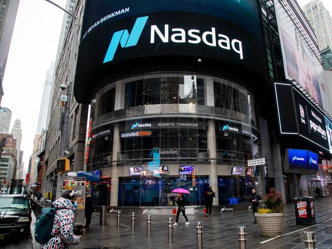 The Nasdaq MarketSite in New York, U.S., on Thursday, Feb. 3, 2022. Big technology earnings have prompted some extreme share price moves this season, with Wall Street’s expectations seemingly misaligned with company realities. Photographer: Michael Nagle/Bloomberg