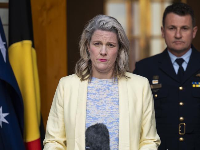 Home Affairs and Cyber Security Minister Clare O’Neil said democracy was under challenge from foreign interference and rising disinformation and discord online.a. Picture: NCA NewsWire / Martin Ollman