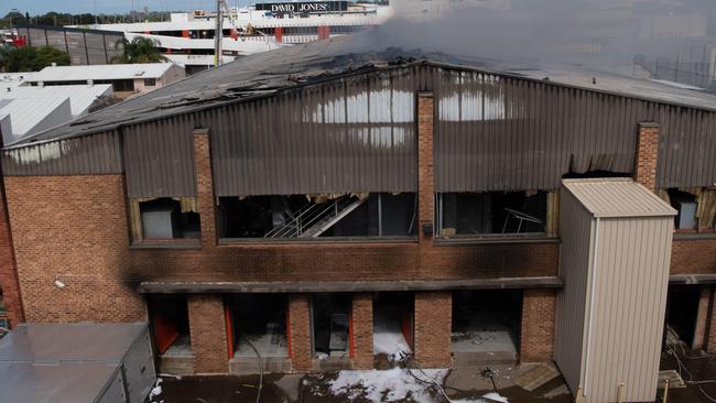 The main building at the Rent A Space complex at Brookvale, where the fire started, had to demolished. The NSW Deputy Coroner has found “it was likely that the fire was accidental and may have had an electrical cause”. Picture: Monique Harmer