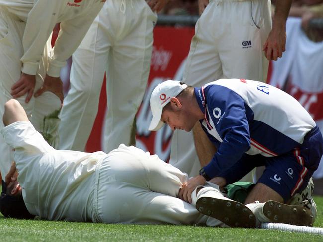 England lost their quickest bowler in the squad when Jones went down hurt.