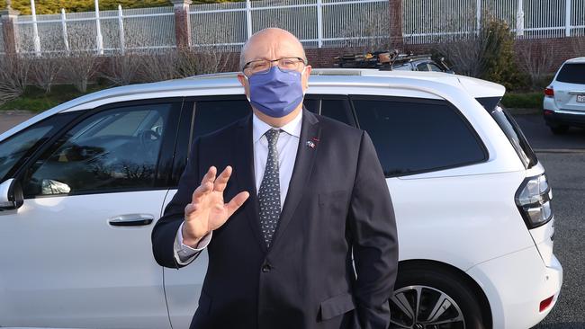 Jean-Pierre Thebault outside the French Embassy in Canberra. Picture: Newswire/Gary Ramage