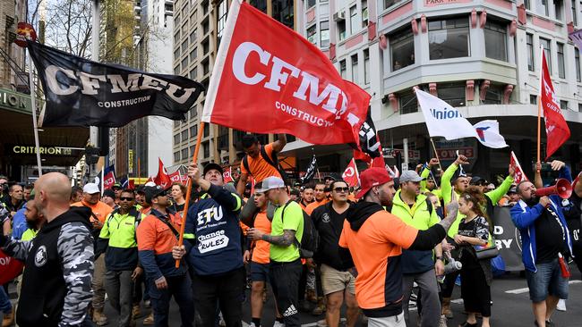 Union members are planning on taking to the streets and protesting the Federal Government. Picture: AAP Image/Dan Himbrechts