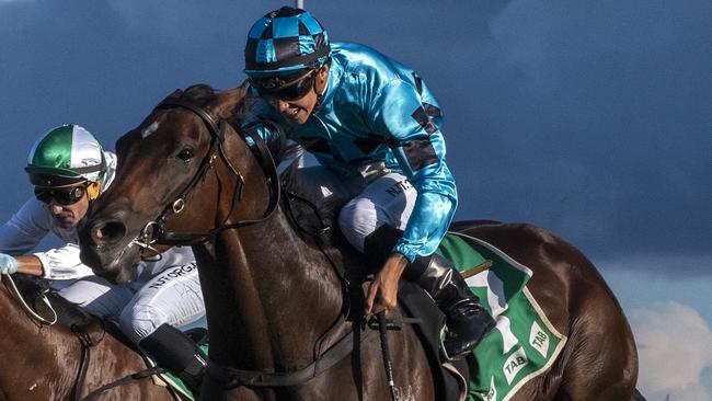 Jockey Jag Guthmann-Chester rode the Kacy Fogden-trained Holly Run in the BENCHMARK 65 Handicap (1800m) at the Gold Coast Turf Club on March 28, 2020. Picture credit: Greg Irvine, Magic Millions.