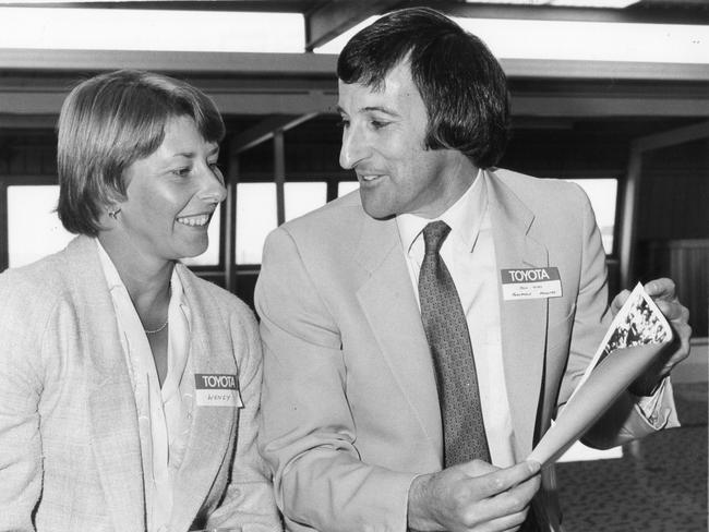 Wendy Turnbull with tournament promoter Colin Stubs in 1982.