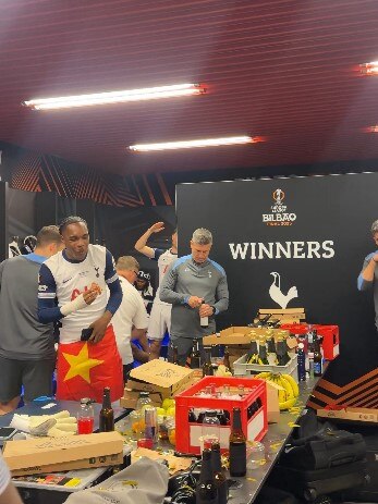Crates and crates of Spanish beer were brought in for the party.
