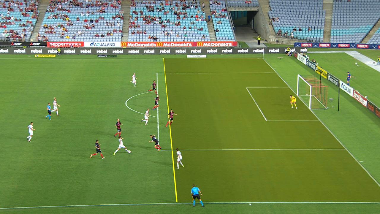 Adelaide United appeared to benefit from an offside call.