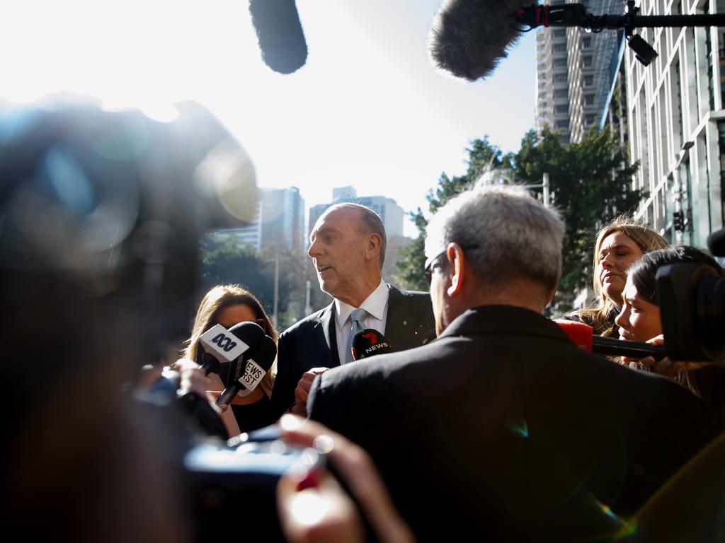 Brian Houston, founder of Hillsong, arrives at court charged with covering up his father’s sexual abuse of a young boy. Picture: Nikki Short/NCA Newswire