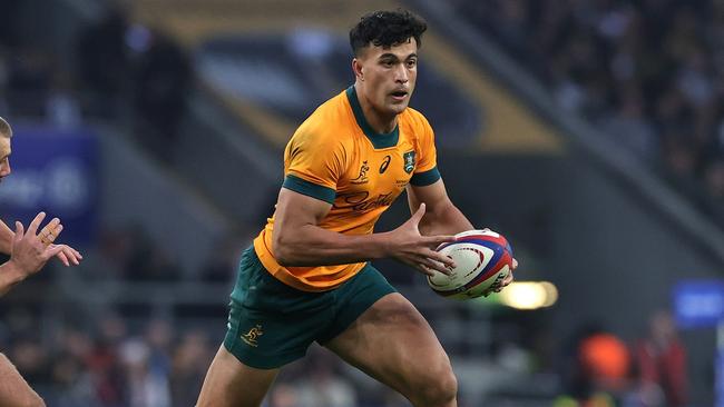 Joseph-Aukuso Suaalii starred in his Wallabies debut. Picture: David Rogers/Getty Images