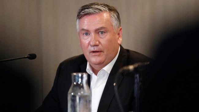 Collingwood President Eddie McGuire speaks to the media.