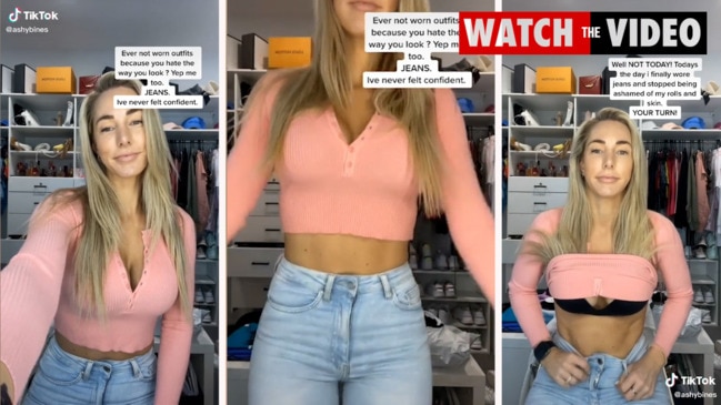 Ashy Bines shares TikTok video on jean insecurity