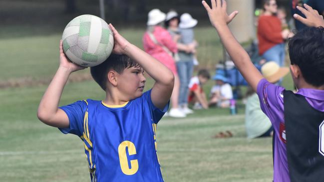 Action from Rockhampton Netball's annual Sullivan's Carnival at Jardine Park, Rockhampton, on May 24, 2025.
