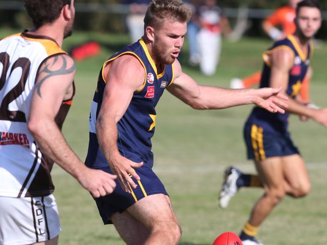 Gun midfielder Jordan Schroder in action. Picture: David Crosling