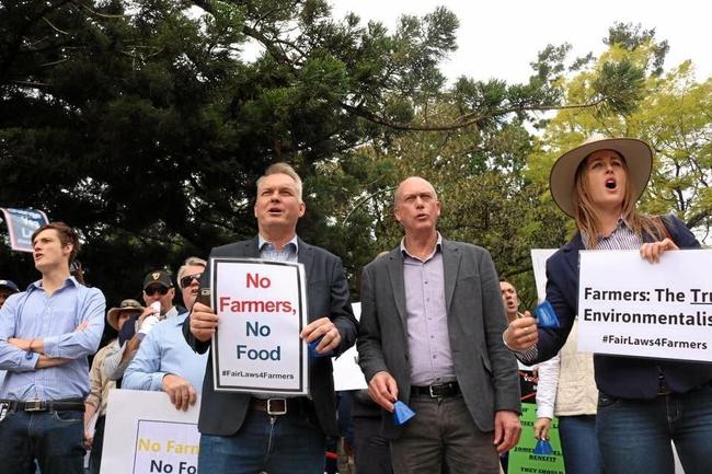 Gregory MP Lachlan Millar at the protest march for the proposed vegetation clearing land laws. Picture: Contributed