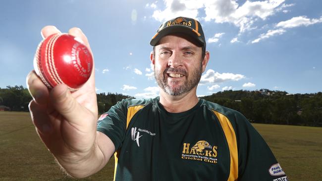 Simon Vanderkruik pictured back at the Pacific Pines School Oval where he unleashed the most devastating bowling spell sixth grade has ever seen - 9 wickets for 8 runs off five overs. Photograph : Jason O'Brien