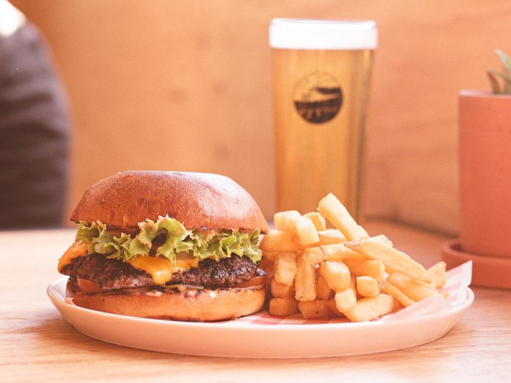 Kick Back Brewing are happy to recommend one of their beers to go along with your smash burger. Picture: Supplied