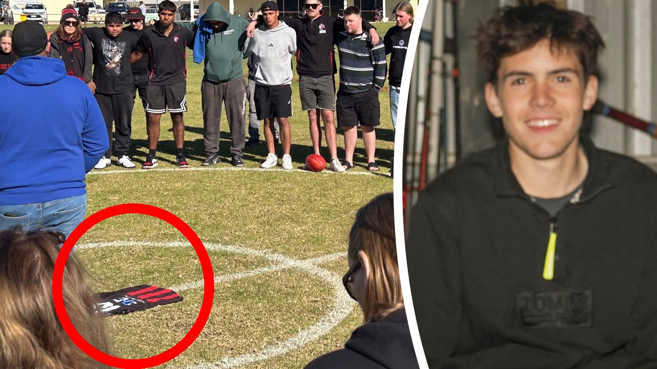 Emotional scenes sweep entire footy league after teen tragedy