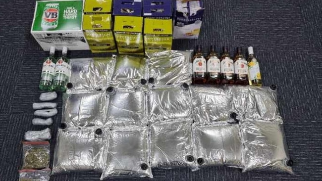 Two people have been arrested after drugs and alcohol being transported to a prohibited area was intercepted in Port Augusta in May. Picture: SA Police