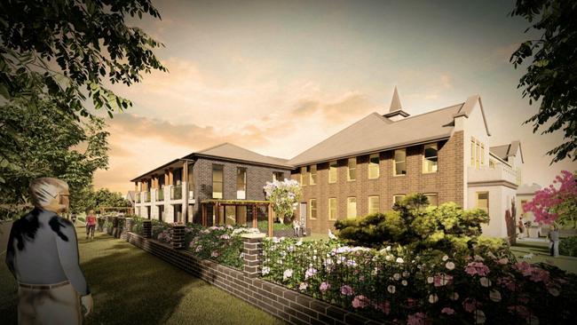 Artist impression of the attempt by owners to respectfully reflect the heritage elements of the convent’s architecture. Picture: Sunshine Lodge