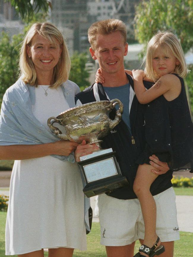 Petr Korda, wife Regina and daughter Jessica in 1998.