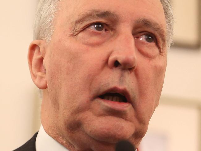 Former Prime Minister Paul Keating addresses the Labor Caucus meeting on the 30th Anniversary of the floating of the Australian Dollar. At Parliament House in Canberra.