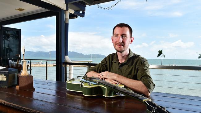 Jazz Club musician Dylan Russell at The Fish Inn where they perform regular gigs. Picture: Shae Beplate.