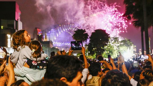 New Year’s Eve from First Fleet Park, Circular Quay. Picture: Dylan Robinson.