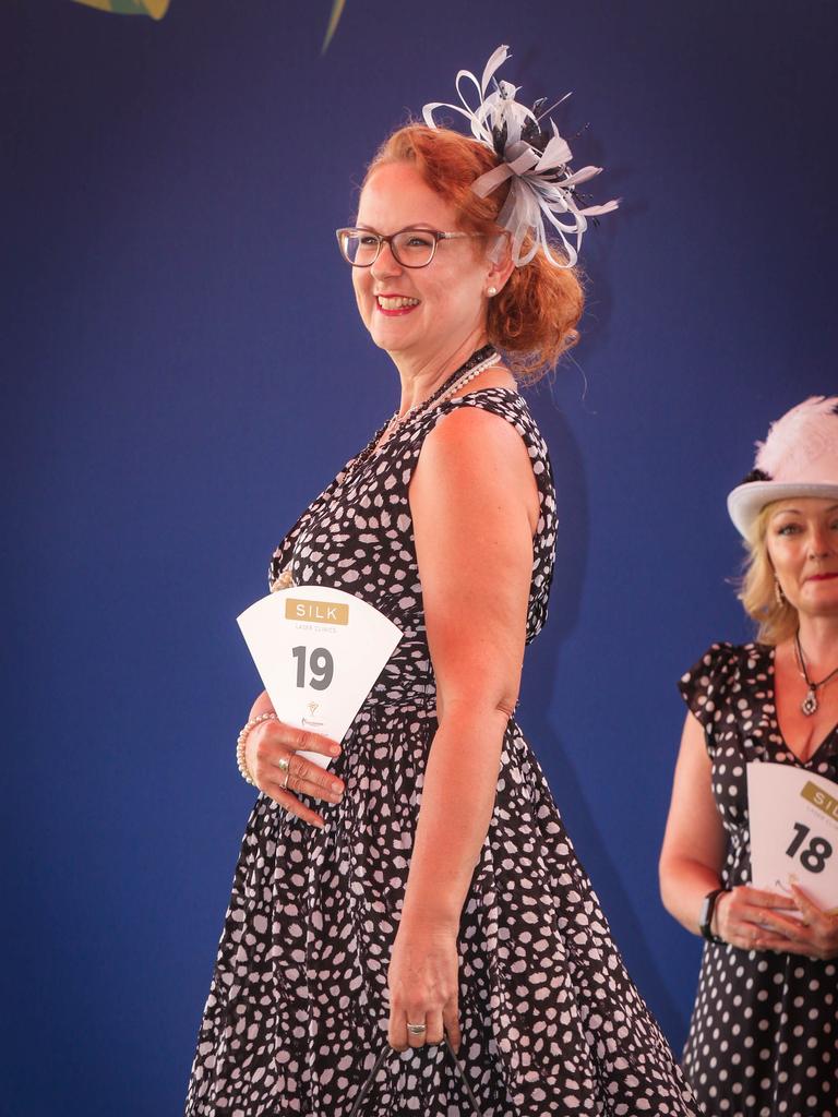 Tamra Rudge at the 2021 Darwin Cup Carnival Derby Day. Picture: Glenn Campbell