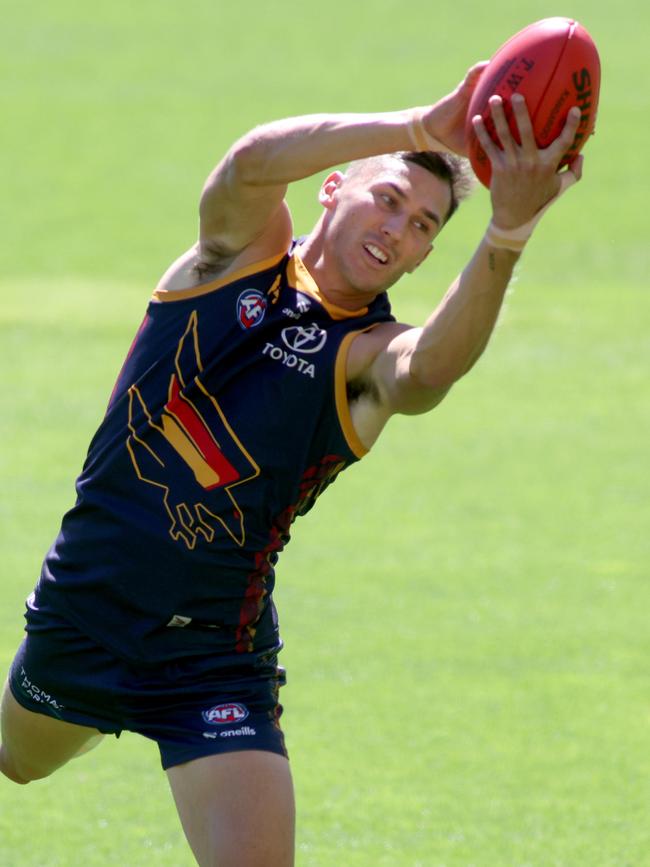 Cumming at Crows training. Picture: Kelly Barnes