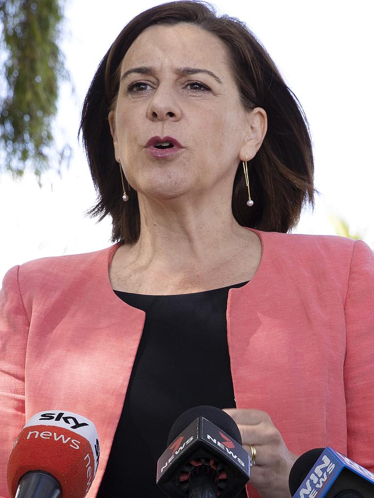 Opposition Leader Deb Frecklington, speaking in Townsville earlier this month. Picture: NCA NewsWire/Sarah Marshall