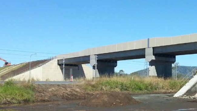 The Bruce Highway overpass near Rockhampton is likely to be put to its first test, with severe flooding forecast for this week. Picture: The Morning Bulletin