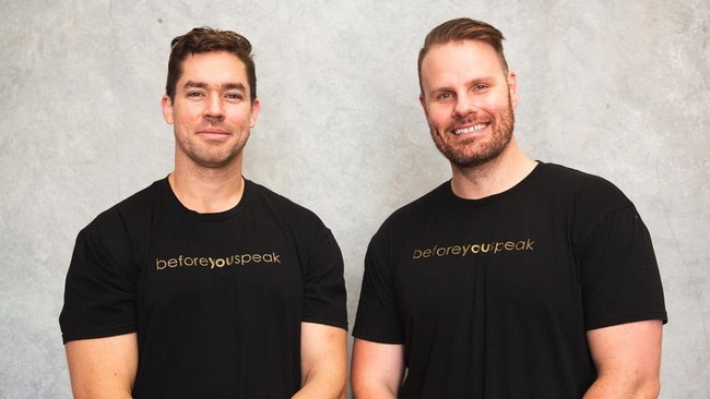 Ash Bisset and Jaryd Terkelsen, founders of Before You Speak coffee.