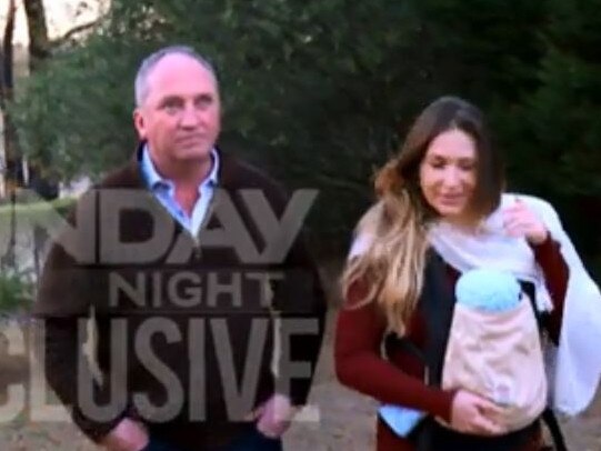 Preview screen grabs of Channel 7's Sunday Night interview with Barnaby Joyce and Vikki Campion. MUST CREDIT: Channel 7