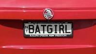 NT funny number plate, BATGIRL. Picture: Facebook / Rebecca Vick