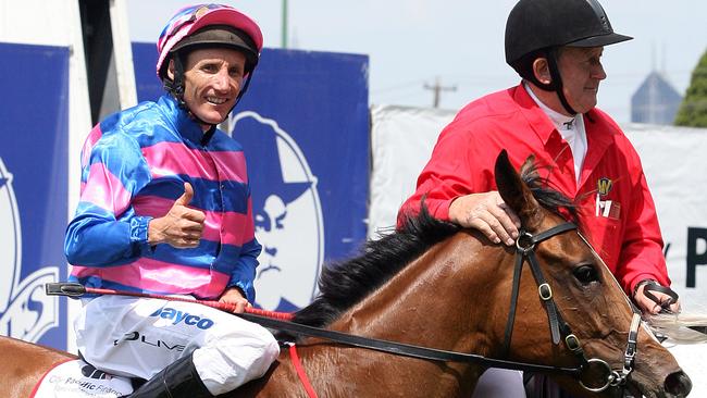 Jockey Damien Oliver won the City Pacific Finance Stakes race at Moonee Valley in 2007.