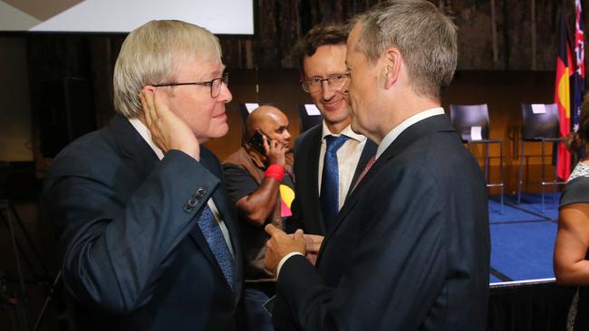 Kevin Rudd is fast becoming the kind of problem for Bill Shorten that Tony Abbott is for Malcolm Turnbull. (Pic: Gary Ramage)