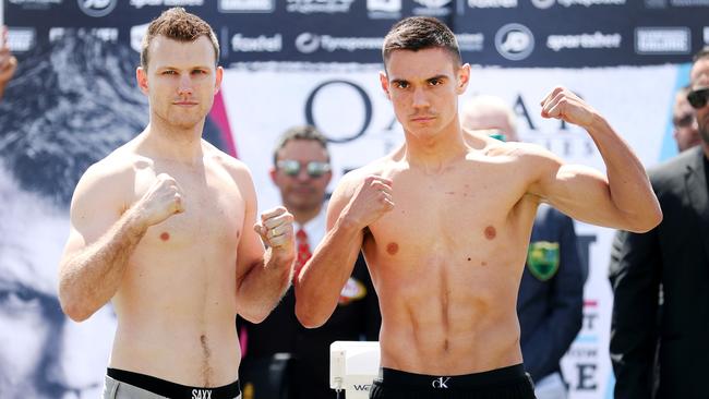 Jeff Horn and Tim Tszyu are ready to rumble on Wednesday night. Picture: Alix Sweeney