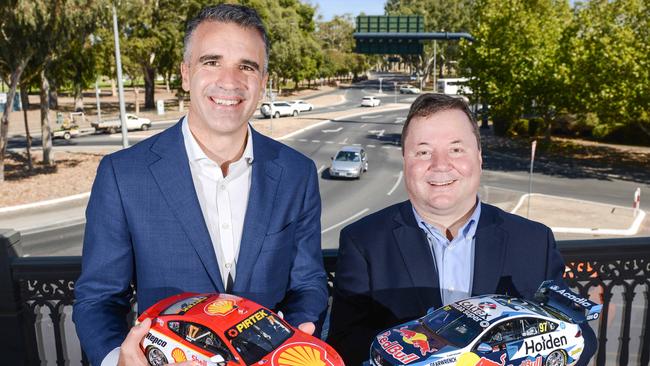 Premier Peter Malinauskas and Chair of the SA Motorsport Board Andrew Daniels. Picture: Brenton Edwards