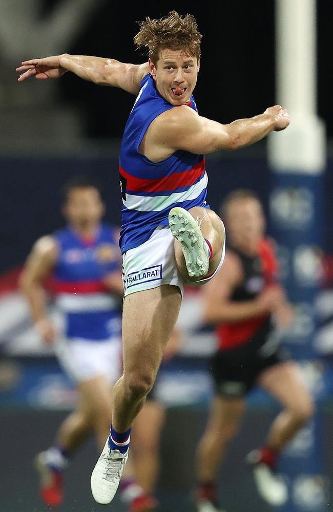 Bulldog Lachie Hunter missed Thursday night’s match against the Suns due to personal reasons. Picture: Michael Klein