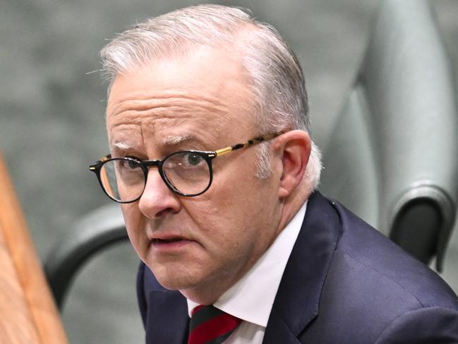 CANBERRA, AUSTRALIA  - NewsWire Photos - February 13, 2025:  Prime Minister Anthony Albanese during Question Time at Parliament House in Canberra. Picture: NewsWire / Martin Ollman